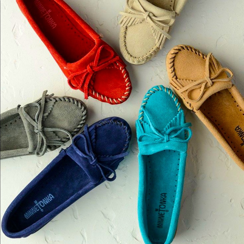 MINNETONKA “Kilty” Moccasins - Hot Pink - Picture 2 of 15